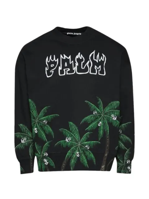 Palm Angels Palms & Skulls sweatshirt Black V77U4OON