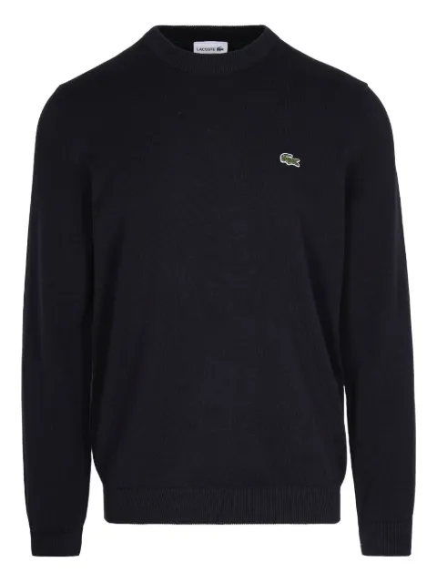 Lacoste logo-patch cotton sweater Black AH0128031