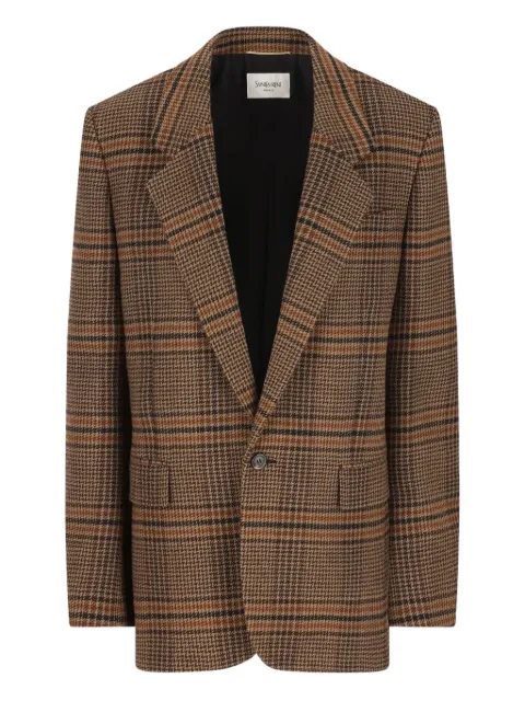 Saint Laurent houndstooth check blazer Brown 842593Y9I70