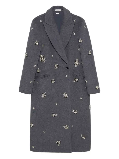 SIMKHAI crystal-embellished double-breasted coat Grey 5257000WL