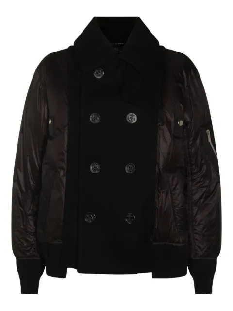 sacai double-breasted puffer jacket Black 2508074