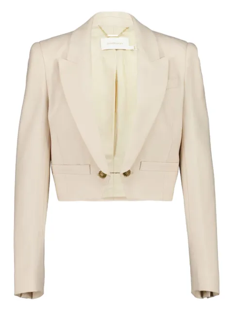 ZIMMERMANN cropped wool blazer Neutrals 4830JF251