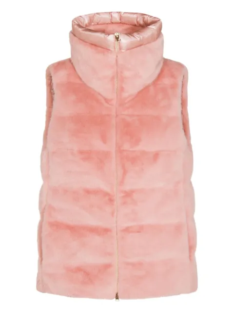 Herno faux-fur quilted gilet Pink PI002122D126304135