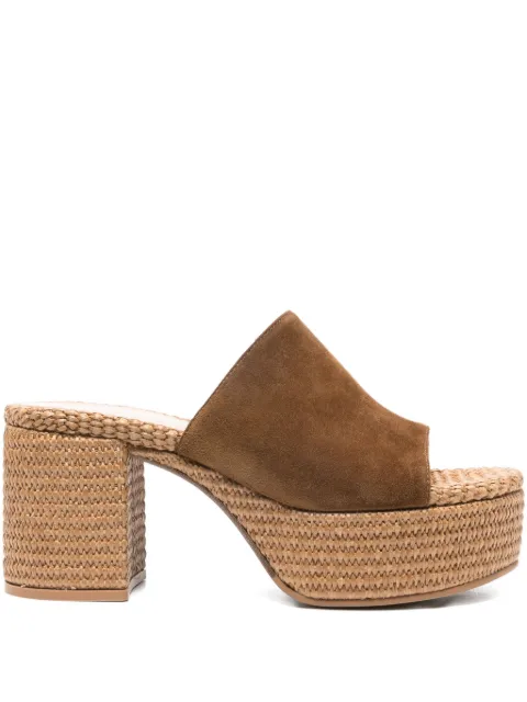 Gianvito Rossi platform suede mule sandals Brown G1016935RICCBL