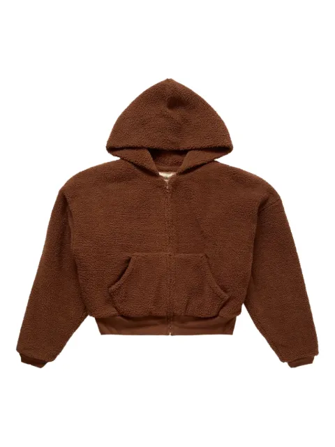 ERL fleeced zip-up hoodie Brown ERL11J007