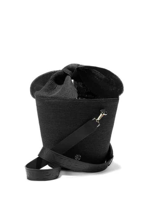 Maison Michel Barbara bow-detail straw bucket bag Black 5001002001