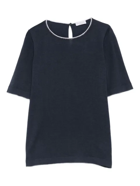 Brunello Cucinelli Monili-trim cashmere top M13836510CL628