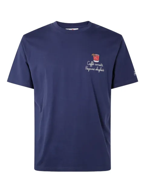 MC2 Saint Barth embroidered cotton T-shirt Blue ARN000103280I