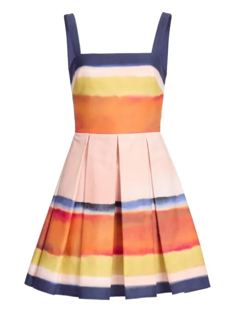 Elie Saab printed cotton mini dress Blue D0740PP25PO018