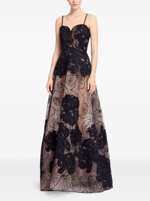 Elie Saab bead-embellished gown Black D0820NP25BE037