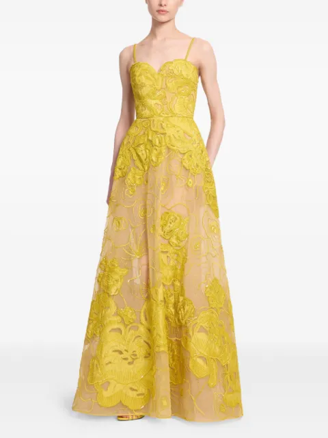 Elie Saab bead-embellished maxi dress Yellow D0820NP25BE037