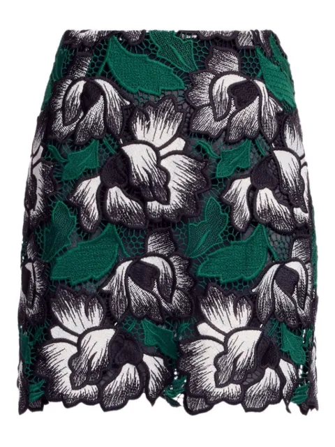 Elie Saab floral macramé mini skirt Black SK202NP25MC008