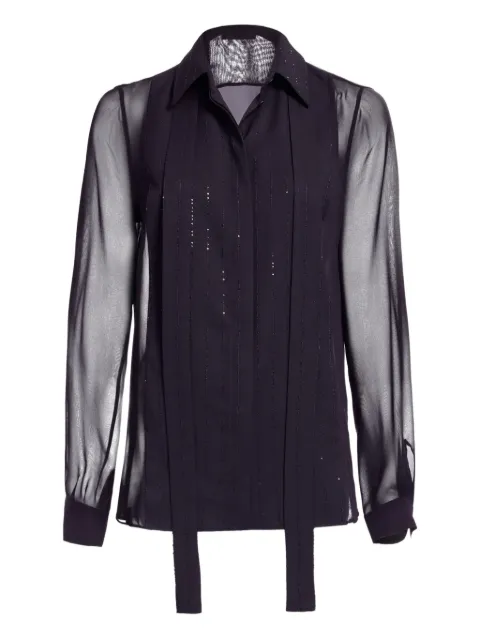 Elie Saab pinstriped silk shirt Black SH082NP25CD019