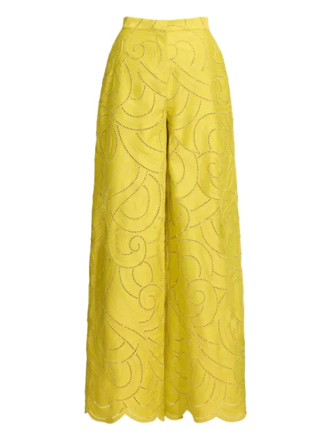Elie Saab swirl-embroidered pants Yellow P0129NP25COE10