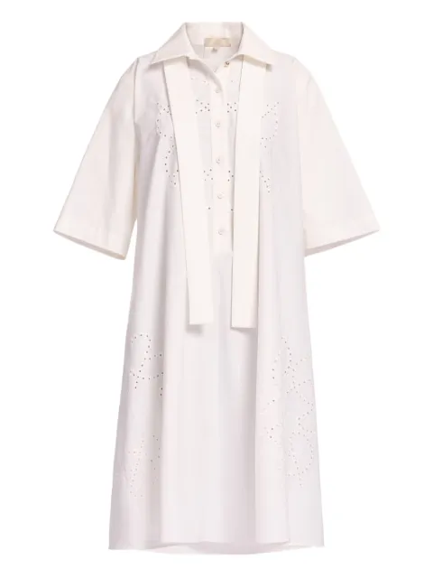 Elie Saab monogram embroidered shirt dress White D0743NP25COE10