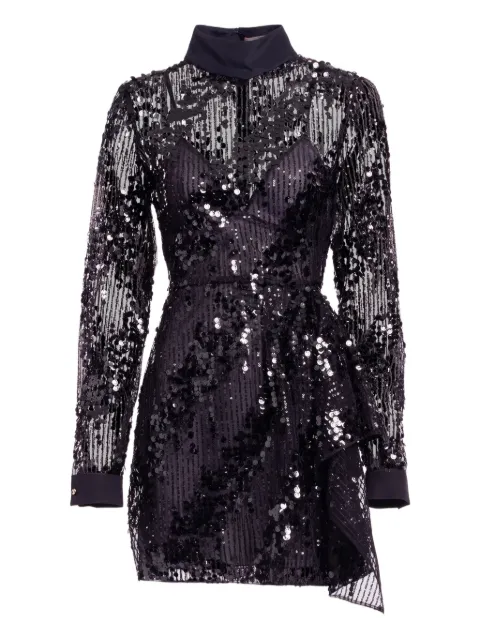 Elie Saab long-sleeve mini dress Black D0808NP25PA010