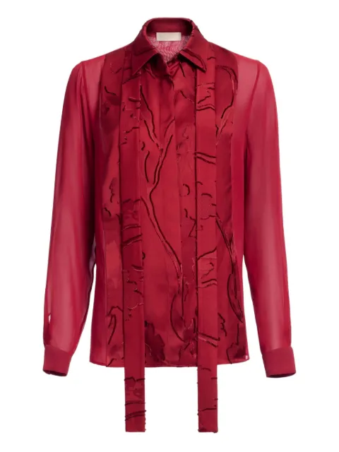 Elie Saab long-sleeve jacquard shirt Red SH082NP25VI004