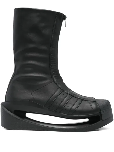 Y-3 zip-front platform boots Black JP8202