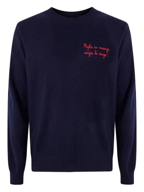 MC2 Saint Barth embroidered wool sweater Blue HER002400678I