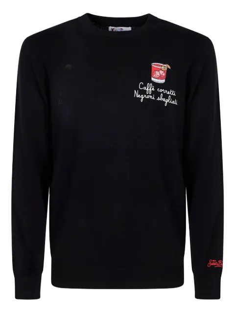 MC2 Saint Barth embroidered long-sleeve sweater Black HER002400572I