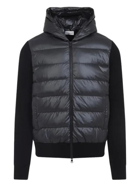 Moncler quilted-panel hooded jacket Black L20919B00028M1131