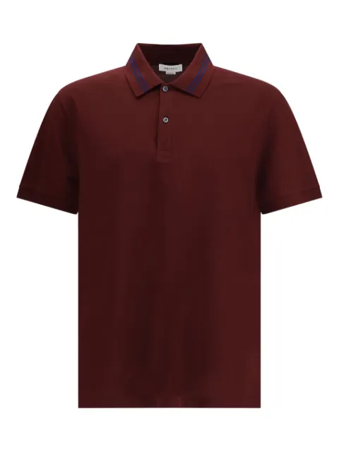 Alexander McQueen ribbed short-sleeve polo shirt Red 847736QXAAK