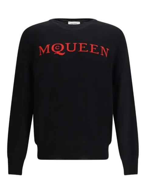 Alexander McQueen logo-detail crew-neck sweater Black 839681Q1BEB