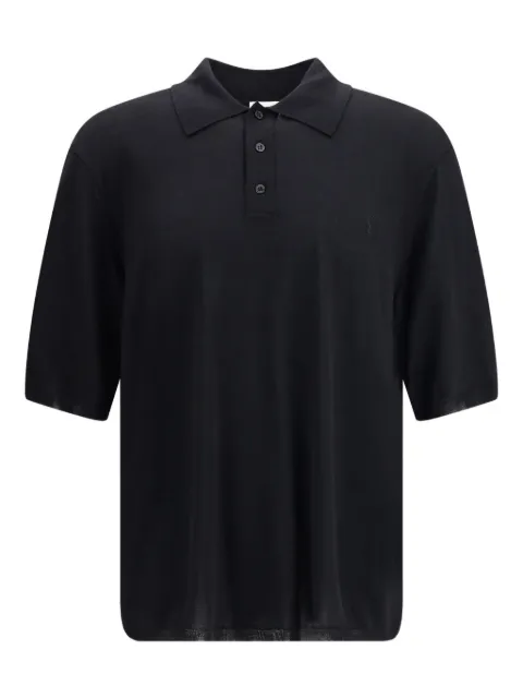 Saint Laurent Cassandre short-sleeve polo shirt Black 841679Y75YW