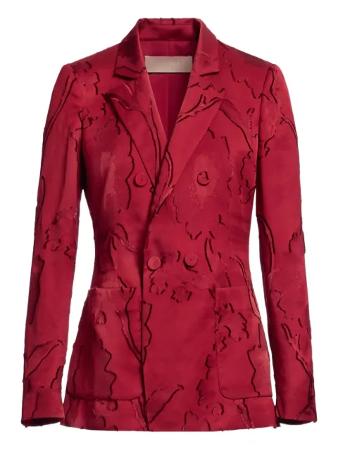 Elie Saab jacquard double-breasted blazer Red J0137NP25VI004