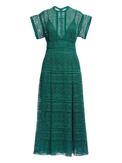 Elie Saab macramé midi dress Green D0785NP25MC009