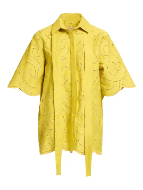 Elie Saab swirl-embroidered shirt Yellow SH122NP25COE10