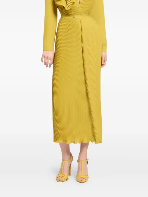 Elie Saab pleated chiffon skirt Yellow SK185NP25CH001