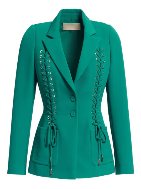 Elie Saab lace-up blazer Green J0138NP25CD016