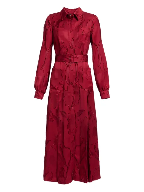 Elie Saab long-sleeve belted midi dress Red D0765NP25VI004