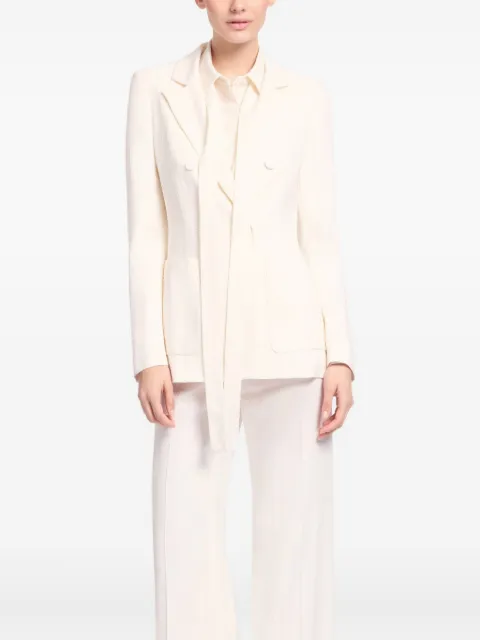 Elie Saab embellished pinstripe crepe blazer White J0137NP25CD019