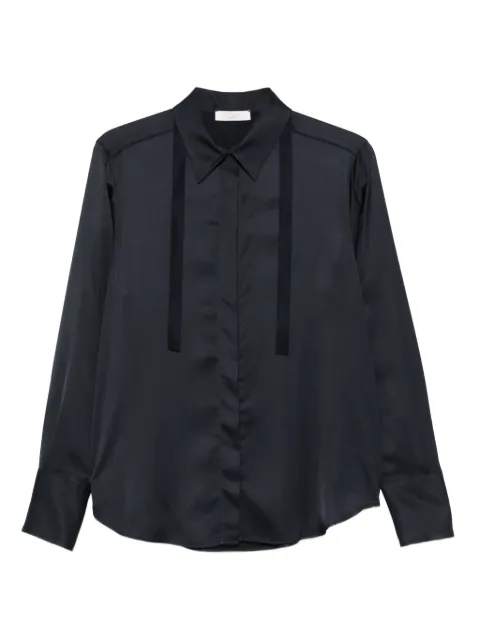 Incotex ribbon-detail long-sleeve shirt Black 5S1017L4599
