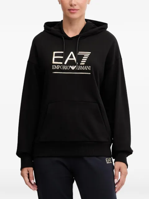 Ea7 Emporio Armani logo hooded top Black 7W000417AF12473