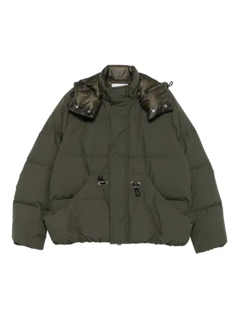 sacai hooded drawstring puffer jacket Green 2503850M