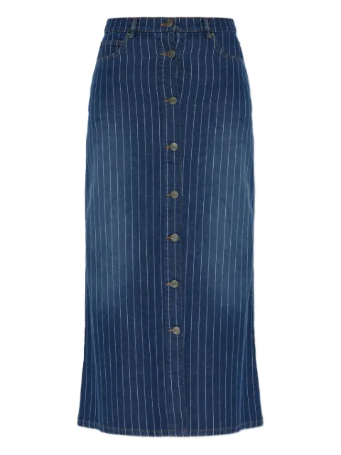 MUNTHE Livono pinstripe button-up skirt Blue 253123825316