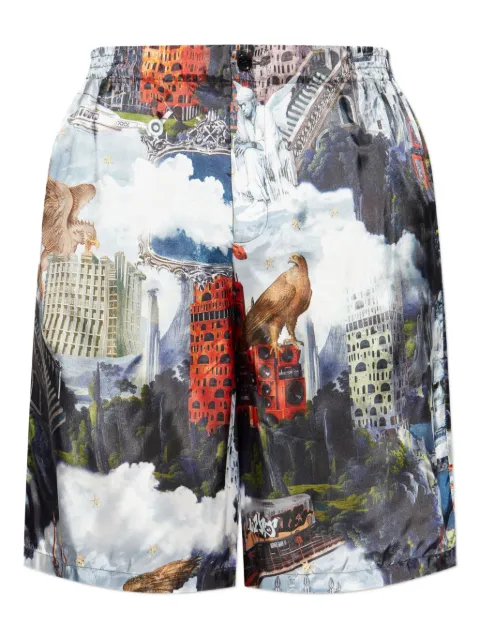 Off-White graphic-print drawstring shorts Blue OMCB092F25FAB0024242