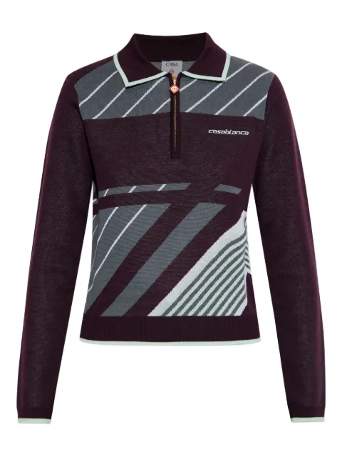 Casablanca striped polo shirt Green WAW25KW1085