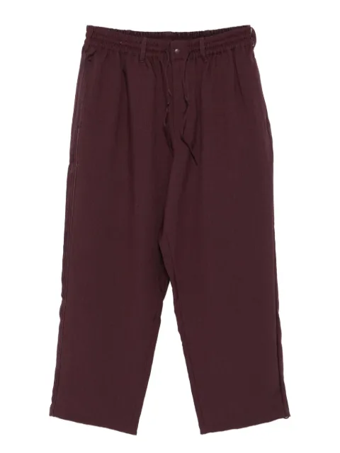 Y-3 drawstring-waist cotton trousers Purple KA9531