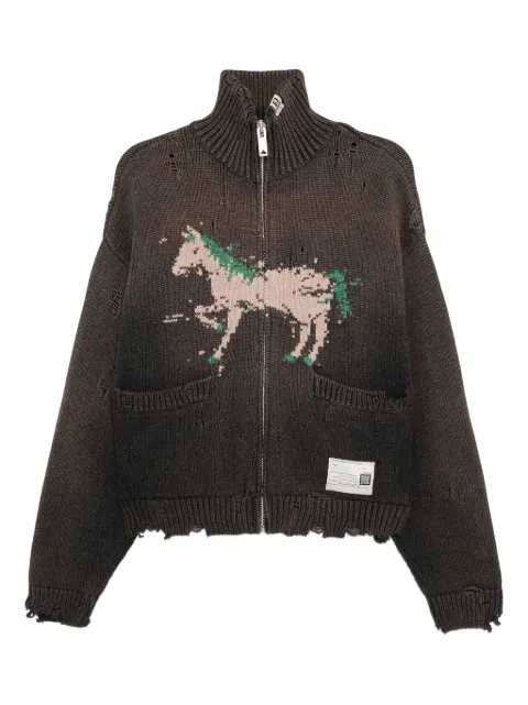 Maison MIHARA YASUHIRO horse-embroidered cardigan Brown A15CD511