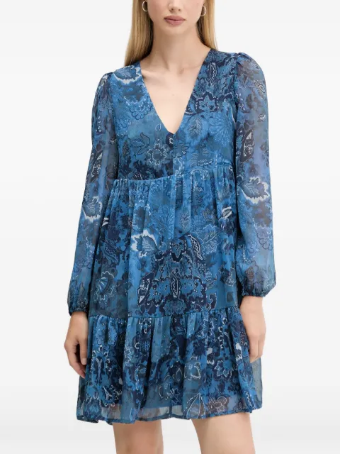 Desigual tiered paisley mini dress Blue 25WWVW27