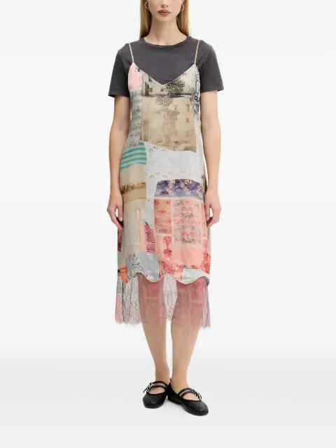 Desigual patchwork lace midi dress Neutrals 25WWVW17