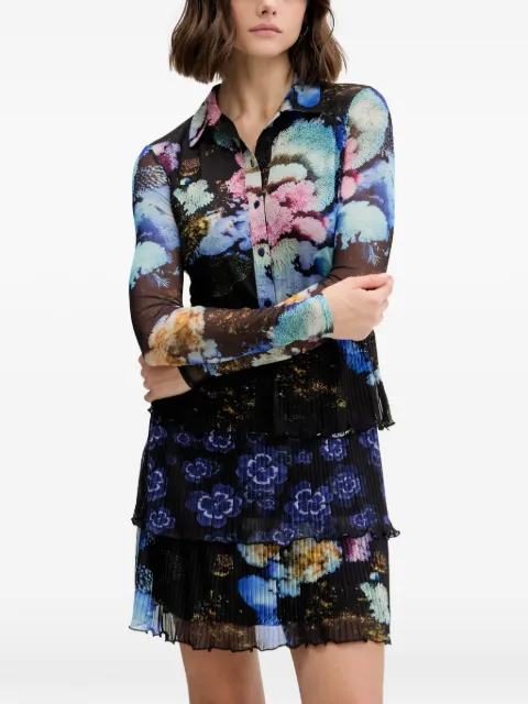 Desigual floral pleated mini dress Black 25WWVK10