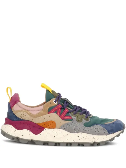 FLOWER MOUNTAIN leather panelled sneakers Blue 201781701YAMANO31F14