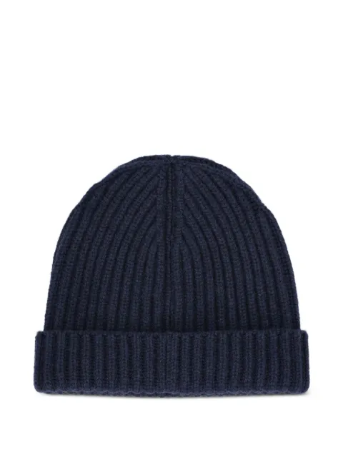 Loro Piana ribbed cashmere beanie Blue FAI3766