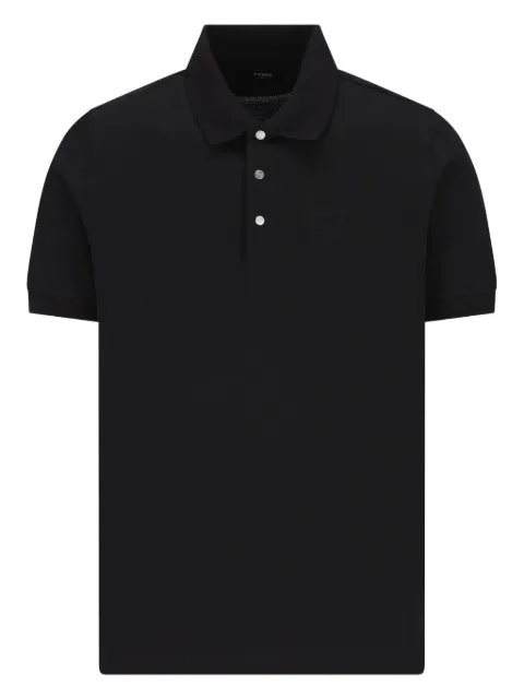 FENDI embossed-logo piqué polo shirt Blue FY1309ASDT