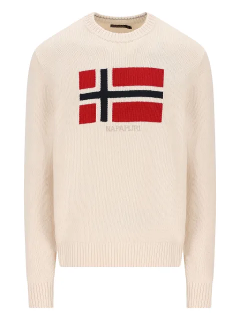 Napapijri flag-embellishment sweater Neutrals NP0A891UN1J1
